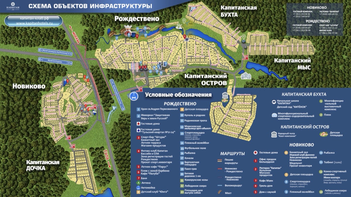 Схема объектов инфраструктуры Капитан Клаб